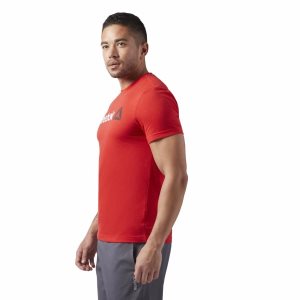 Reebok Linear Read T Shirt Herren - Rot - DE 468-NRD